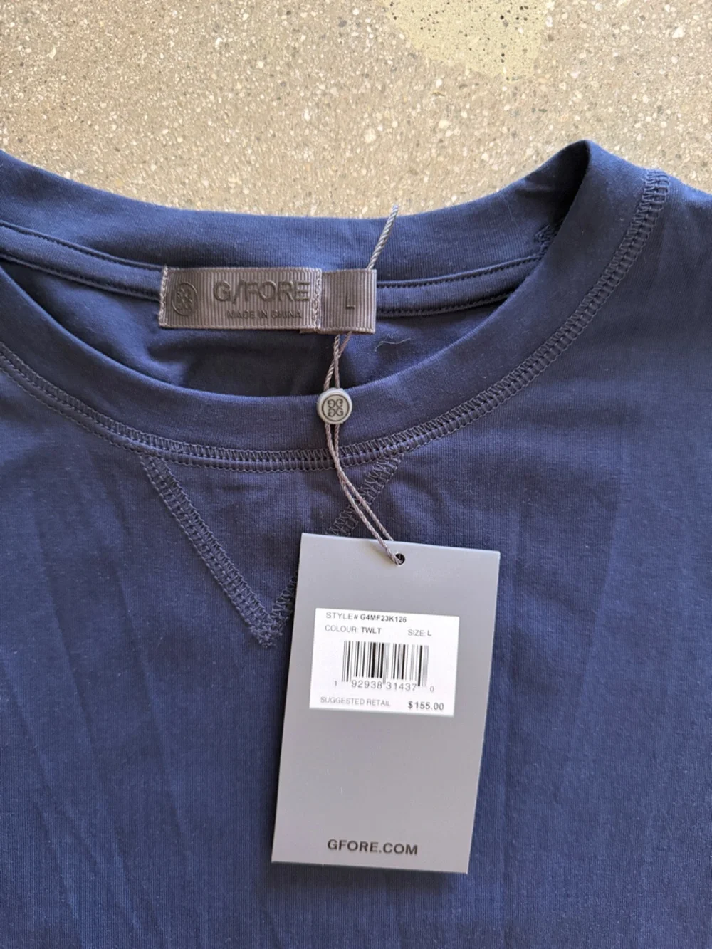 G/FORE Navy Crewneck Long Sleeve Shirt - Picture 3 of 4